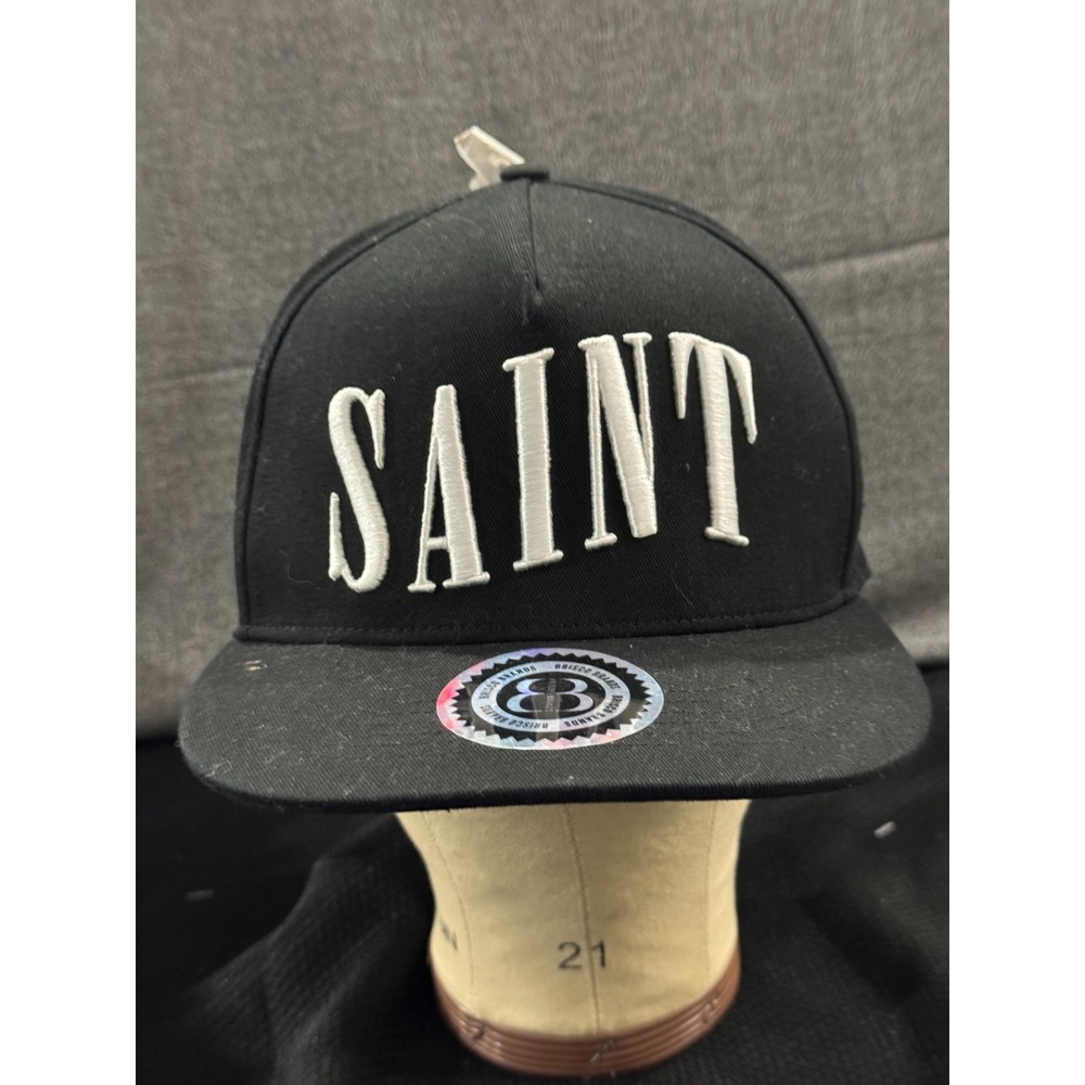 Brisco Trucker Cap Men's One Size Black Saint Print Snapback Comfortable Dad Hat